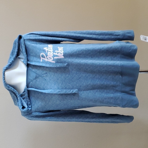 Womens Jaclyn Intimates Hooded Sleep Shirt Top "Positive Vibes" Size Sm XL NWT - Picture 1 of 4